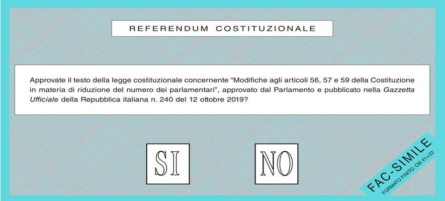 Referendum Costituzionale, il fac simile della scheda di voto.