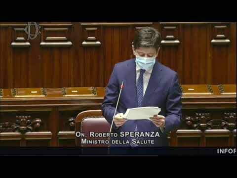 Roberto Speranza alla Camera (credits Ministero della Salute)