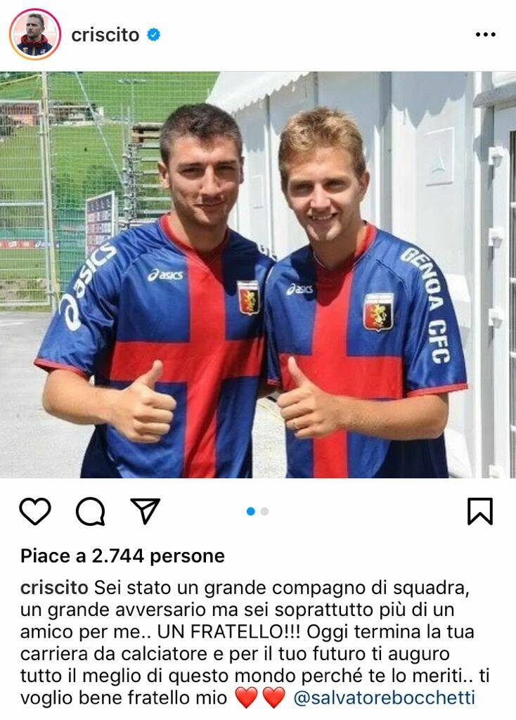 Bocchetti e Criscito (ph Instagram)